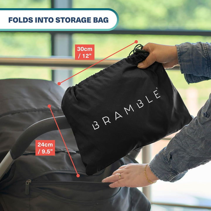 Extra Large Gate Check Stroller Bag for Airplane - Stroller Storage Bag (Black, 47", 600D Oxford Waterproof) - Double Stroller Travel Bag for Airplane, Baby Stroller Cover for Air Travel