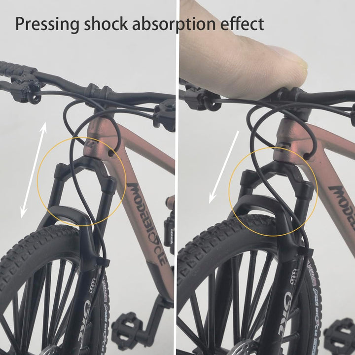1:8 Scale Die-Cast Mini Mountain Bike Toy Miniature Finger Bicycle Model Alloy Cake Topper Desktop Decoration Crafts for Cycling Lovers Bike Racers Athletes Children Boys and Girls (Purplish Red)