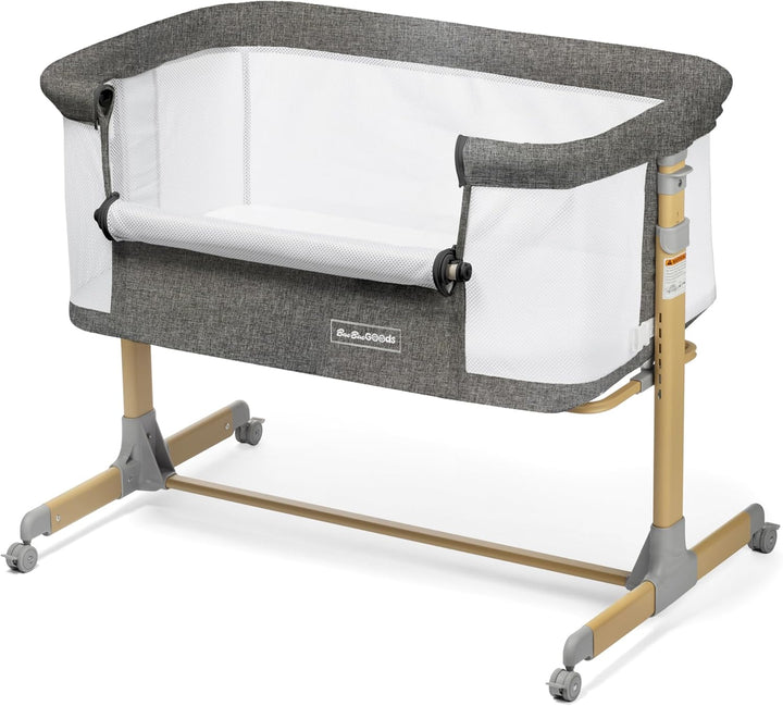 3 in 1 Baby Bassinet with Wheels, Portable Bedside Sleeper for Baby with 6 Adjustable Heights and Foam Mattress, Baby Bedside Crib for Newborns and Infants