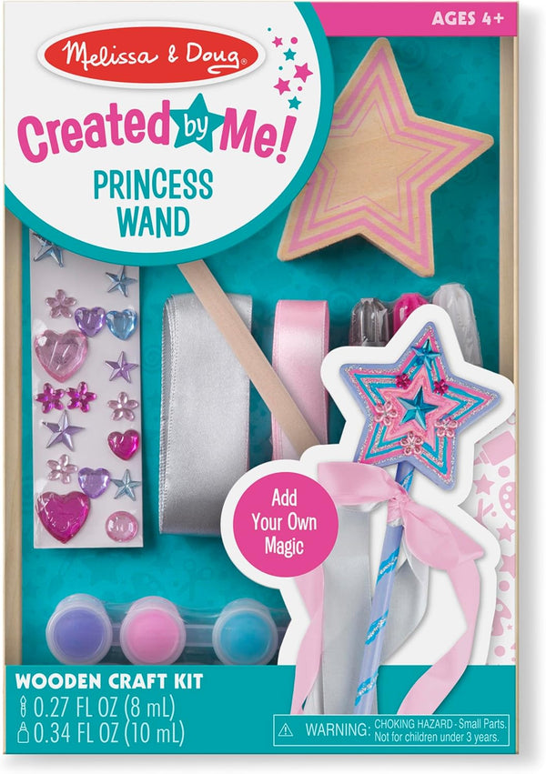 Created by Me! Paint & Decorate Your Own Wooden Princess Wand Craft Kit, Pink - Princess Crafts Great for Rainy Days, Princess Toys for Kids Ages 4+