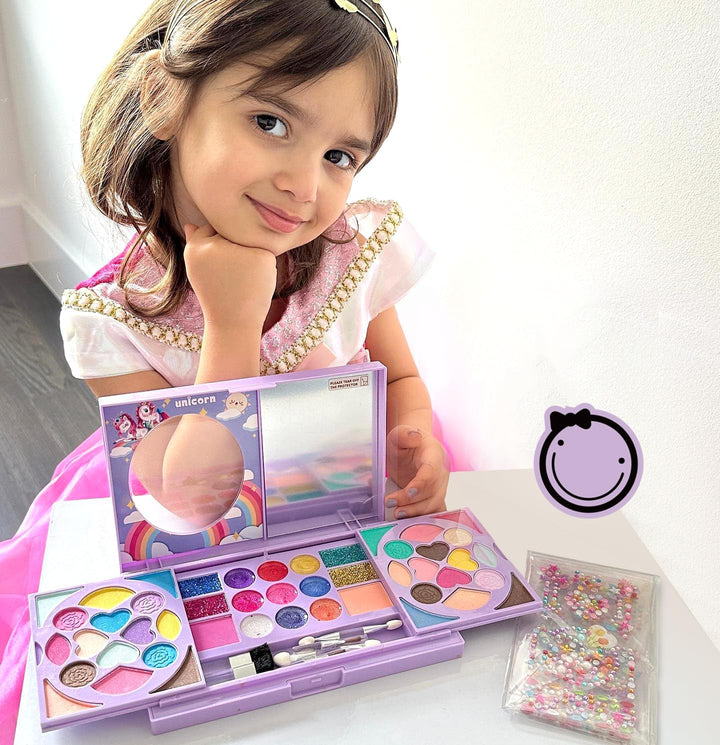 Kids Makeup Kit for Girl Real Washable Cosmetic Toy Beauty Set, Birthday Toys Gift for 3 4 5 6 7 8 9 10 Year Girls