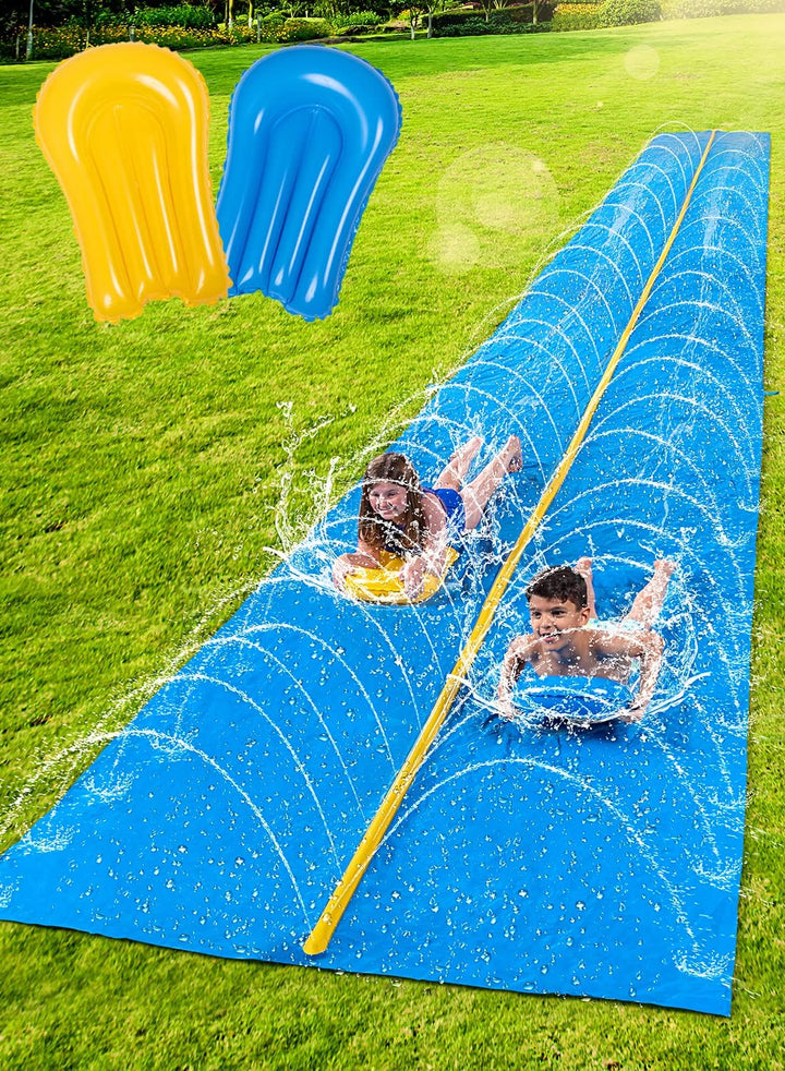 Huge Water Slide, 30Ft X 6Ft Heavy Duty Lawn Water Slip and Slide with Built-In Sprinkler and 2 Slip Inflatable Boards for Kids Adults Party Summer Yard Lawn Outdoor Play Activities