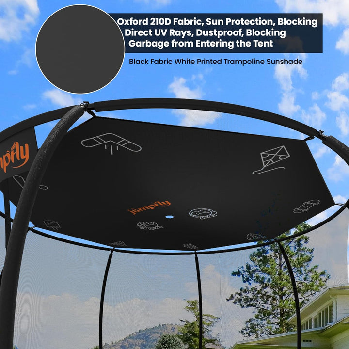 Trampoline Shade Cover, Trampolines Cover for 12FT 8 Straight Pole round Trampolines Sun Protection, Easy to Install,Trampoline Accessories for Backyard Playground
