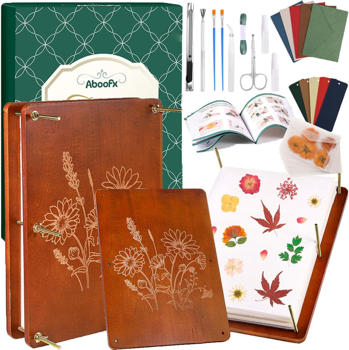 Flower Press Kit, Craft Kits 11"X11" 10 Layers Wooden Flower Pressing Kit for Crafts Pressed Flowers and Plant for DIY Art, Preservation for Bookmark Frame Wedding Flower Drying