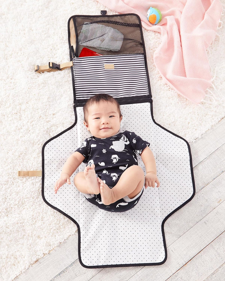 Portable Baby Changing Pad, Pronto, Black & White Stripe