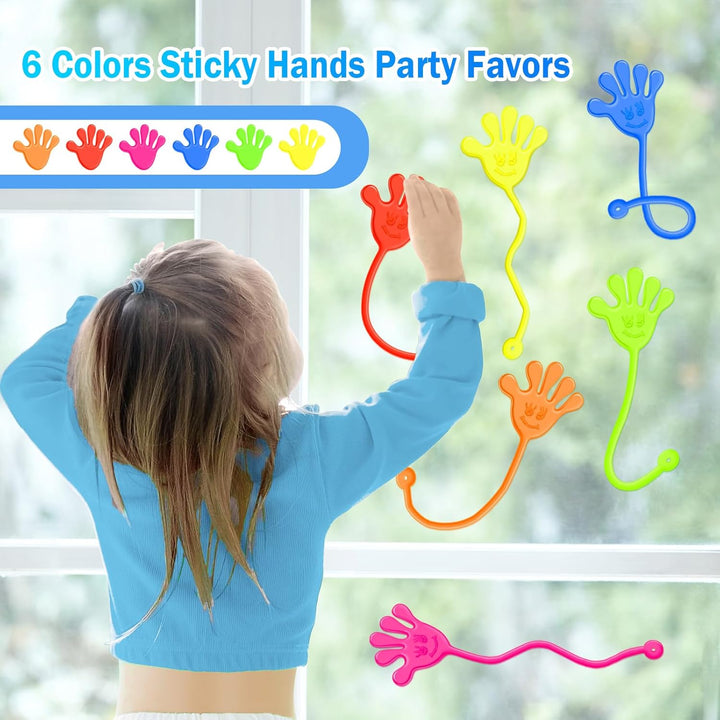 Sticky Hands Bulk 48 PCS Party Favors for Kids 4-8 8-12 Stretchy Sticky Hand Toy Goodie Bag Stuffers Back to School Gifts for Students Treasure Box Toys for Classroom Prizes Birthday Party Supplies
