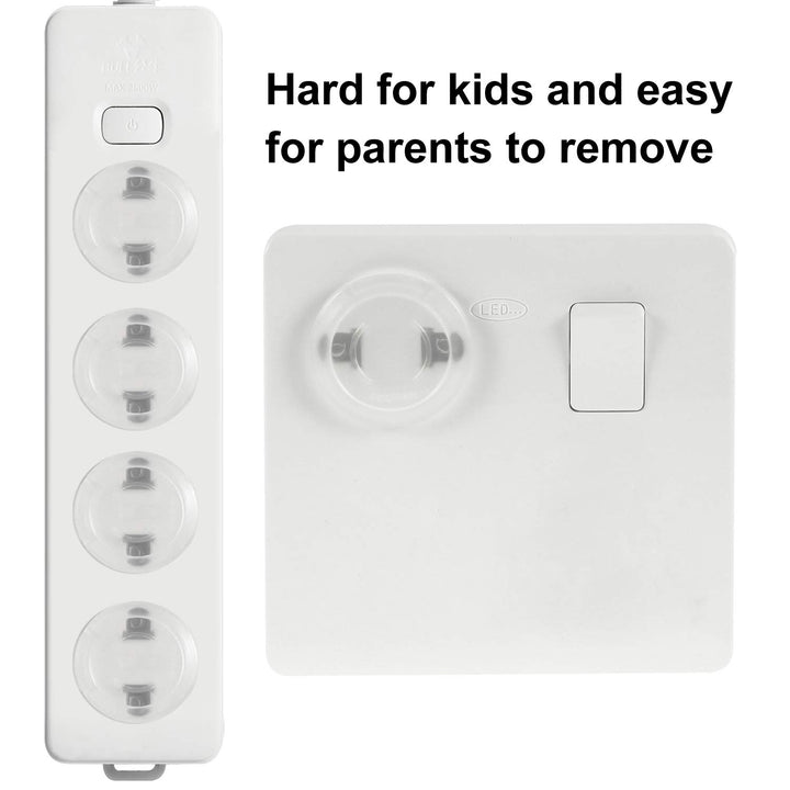 Outlet Plug Covers(52 Pack) Clear Child Proof Electrical Protector Safety Caps with Adult Easy Release Concave Design