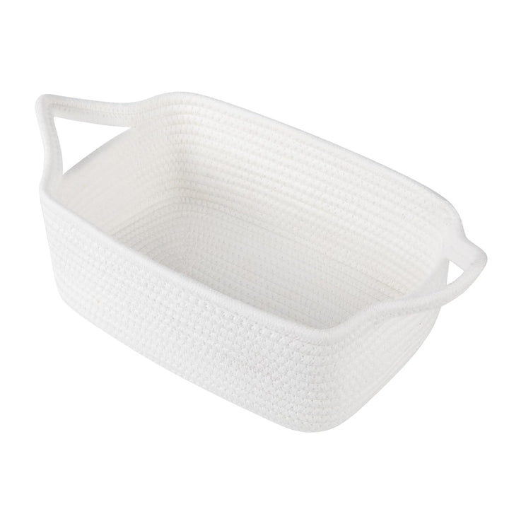 Woven Basket, Gift Basket Empty with Gift Bags and Ribbons, Rope Baskets for Baby Showers, Storage Baskets with Handles for Nursery, Pet Toy Organizer - White
