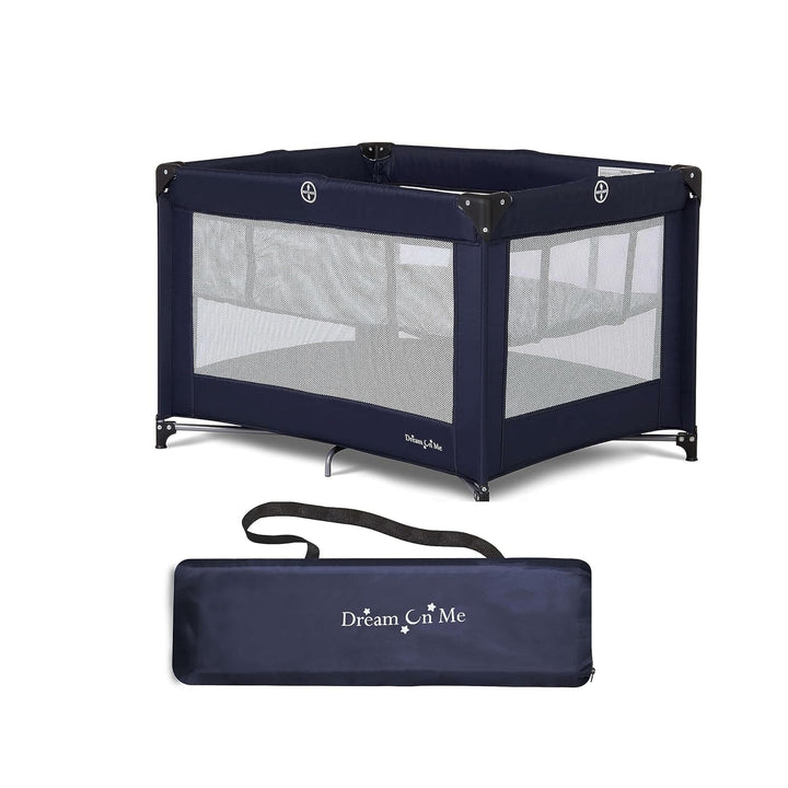 Zazzy Portable Playard with Bassinet in Black, Lightweight Packable and Easy Setup Baby Playard with Mattress and Travel Bag