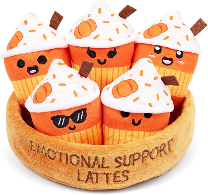 Emotional Support Chicken Nuggets by Relatable, Cuddly Stuffed Animals and Toys, Squishy Toys and Plushies, Great Gift Ideas for Loved Ones of All Ages, Includes 5 Plushies with Carrying Basket