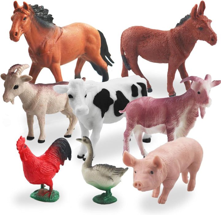 15 Pcs Mini Figures Toys Realistic Farm Animal Figurines, Plastic Learning Educational Playset Animal Themed Party Supplies Cake Topper Ornaments for Easter Egg Birthday Christmas