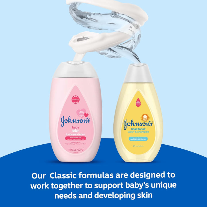 First Touch Baby Gift Set, Baby Bath, Skin & Hair Essential Products, Kit for New Parents with Wash & Shampoo, Lotion, & Diaper Rash Cream, Hypoallergenic & Paraben-Free, 4 Items