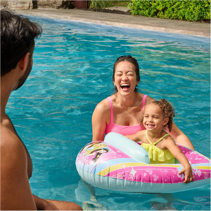 Barbie Inflatable Water Boat Vehicle, Inflatable Pool Floats and Kids Pool Toys, Barbie Pool Party Supplies for Kids Aged 3 & Up