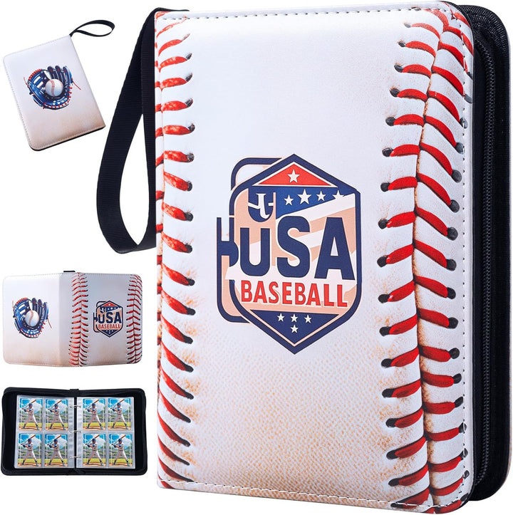 Toploader Binder Holds 324 Toploaders | 20 Toploaders |Waterproof PU Leather + Anti-Yellowing PP Inserts | Ridge Tab Sorting Portable Top Loader Binder for Cards (For Sports/Game Cards)