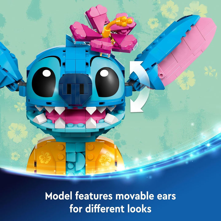 Disney Stitch Toy Building Kit, Disney Toy for 9 Year Old Kids, Buildable Figure with Ice Cream Cone, Fun Disney Gift for Girls, Boys and Lovers of the Hit Movie Lilo and Stitch, 43249