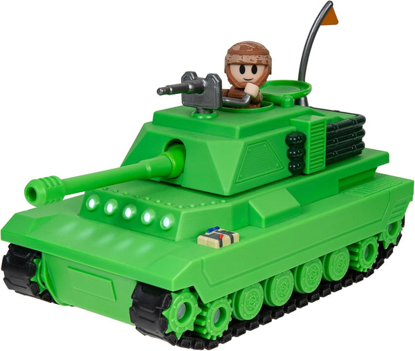 Brookhaven Feature Tank - 7.5-Inch Vehicle with Lights, Working Treads, Ejecting Turret, 2.75-Inch Figure, and Exclusive Virtual Item Code