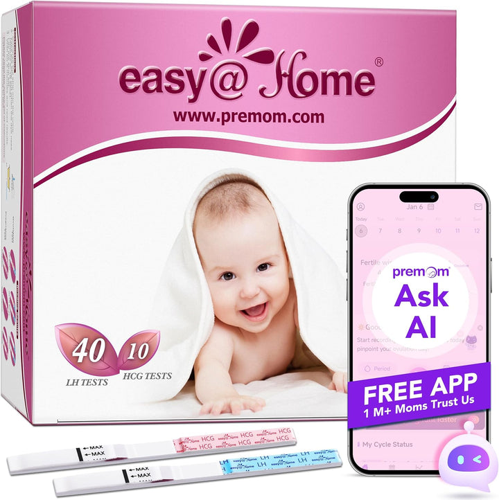 50 Ovulation Test Strips and 20 Pregnancy Test Strips Combo Kit, (50 LH + 20 Hcg)-Package May Vary