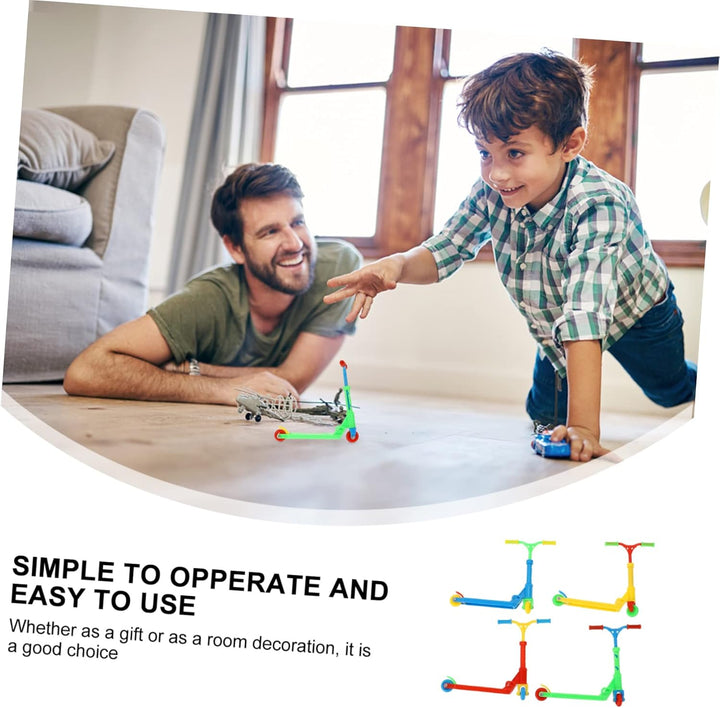 4Pcs Mini Scooters Set Educational Tiny Scooters for Boys and Girls Portable Fingertip Toys for Room Decoration and Playtime Fun