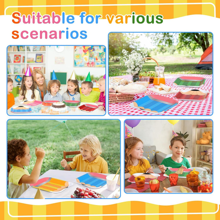 60 Pack Back to School Plates Decorations First Day of School Party Supplies Pencil Paper Plates Decorative Disposable Tableware for Kindergarten Preschool Table Decor, 7''