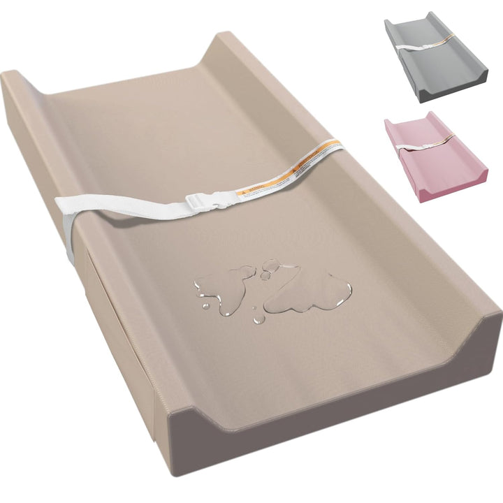 Vegan Leather Baby Changing Pad, Waterproof & Wipeable Soft Diaper Changing Mat 32" X 16.6" Comfortable Infant Changing Station for Dresser & Table