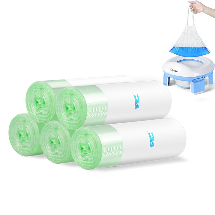 Portable Potty Training Toilet for Boys and Girls with Storage Bag - Foldable Travel Potty Chair, Toddler Potty Seat for Indoor and Outdoor, Easy to Clean, Includes Free 40Pcs Travel Bags, Gray