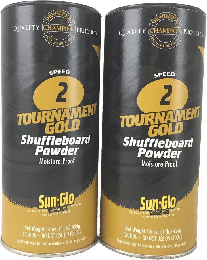 Twin Pack of 2 Speed Shuffleboard Powder Wax with a Shuffleboard Sweep Bundle Option