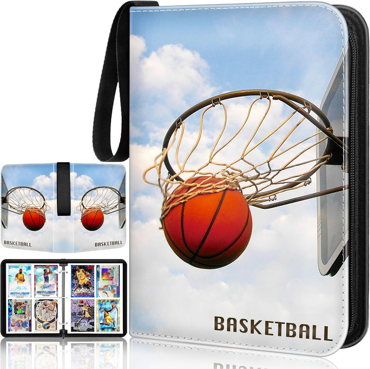 Soccer Card Binder, 2024-2025 Soccer Trading Cards Binder with Wristband, 440 Double Sided Pockets Sleeves PU Card Albums Fit for Sports Cards for Collectors Boys and Girls Fans Gift