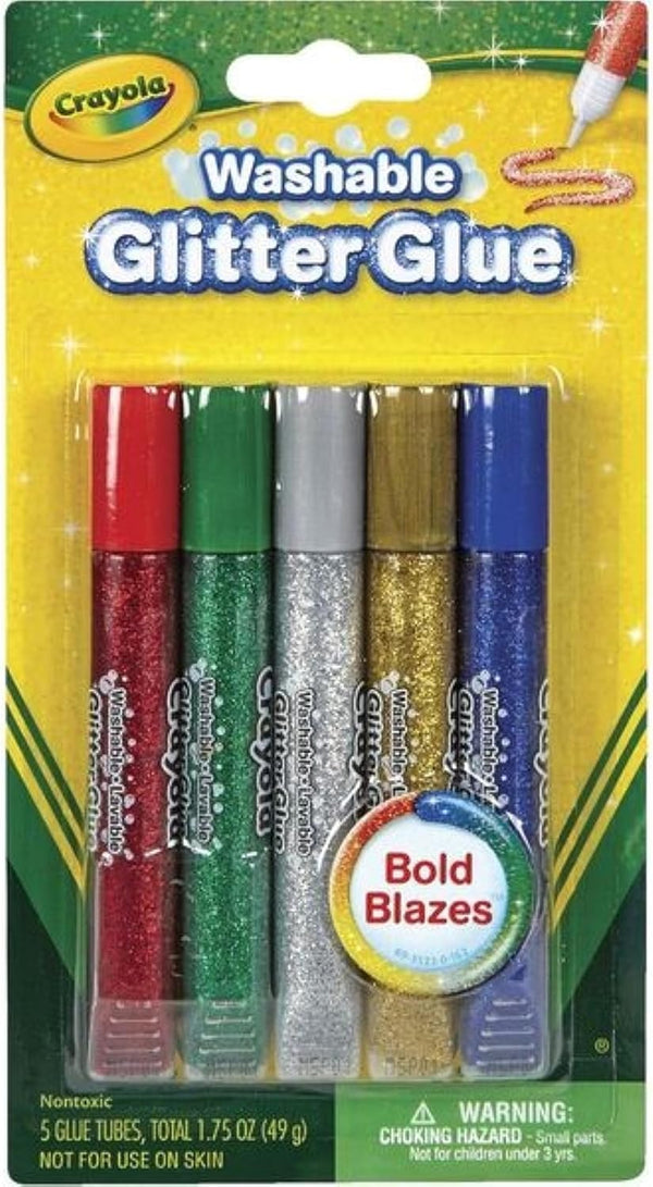 Washable Glitter Glue, Bold Blazes, Colors May Vary, 5 Count, 1.75 Oz