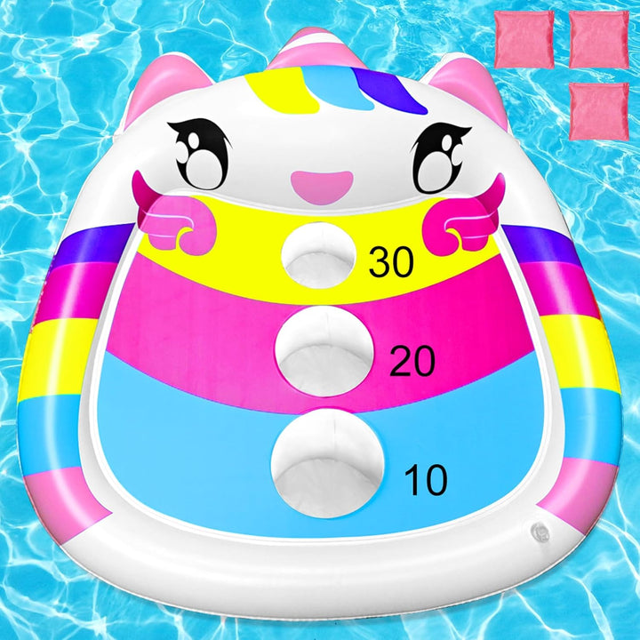 Kids Fun Pool Toys,Inflatable Shark Cornhole Board Floating Water Game Outdoor Swim Play for Adults Family,Cool Summer Party Gift for 6 7 8 9 10 12 Year Old Boy Girl Teen