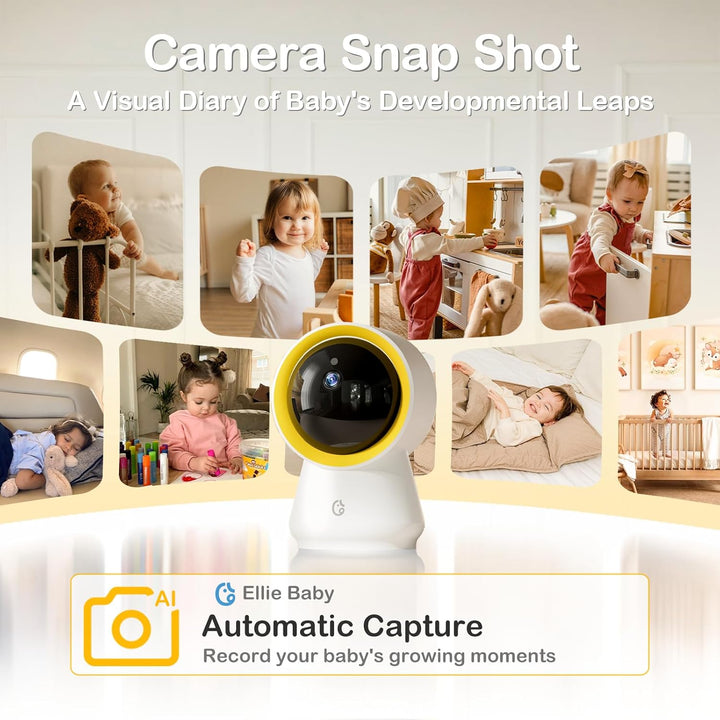 Baby Monitor No Wifi, Baby Monitor with Camera and Audio, 5" IPS 1080P with Wall Mount, 6000Mah Battery, 1000Ft Range, Smart Monitoring 24Hrs Playback, AI Cry Detection & Sleep Tracking