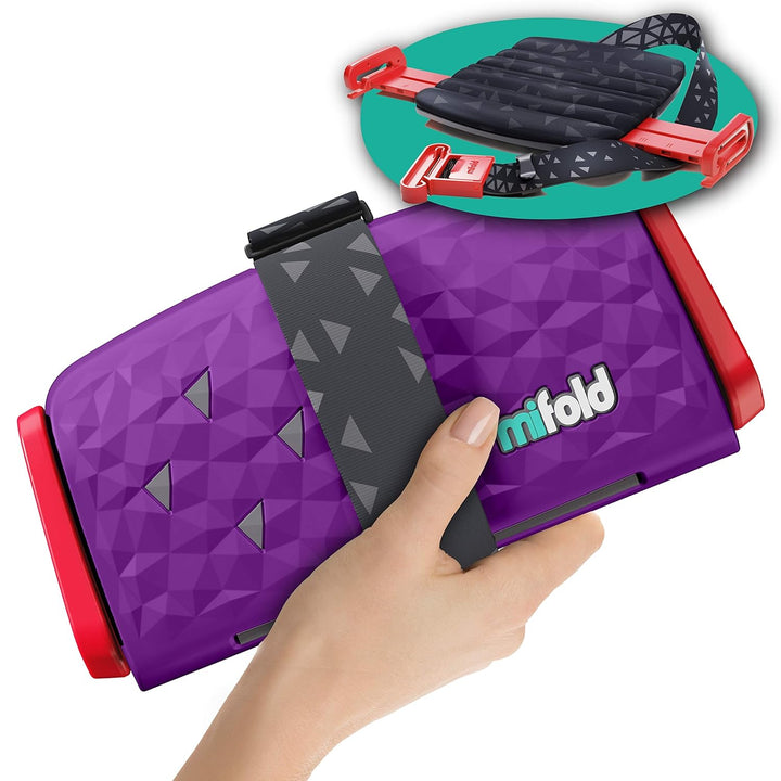 New  Comfort Grab-And-Go Car Backless Booster Seat-Compact and Portable for Every Day, Carpooling, Travel, Charcoal Grey