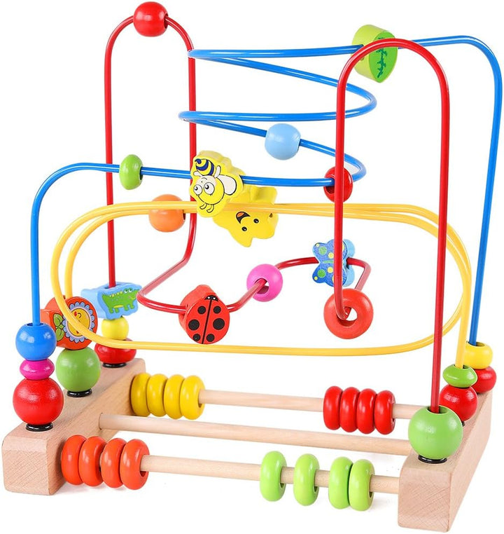 Bead Maze Toy for Toddlers Wooden Bead Toys Colorful Roller Coaster Preschool Educational Toys for Kids Classic Birthdday Gift for Toddlers Baby Infant Boys Girls…