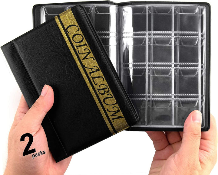 150 Pockets Coin Album, Penny Collecting Book, Souvenir Coins Collection Holder, Ideal for Pressed Pennies Passport, Hobby Coin Collector, Money Specie Display Storage Case (English, Black)