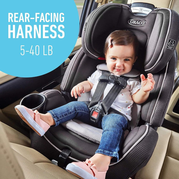 Grows4Me 4-In-1 Car Seat, Convertible Infant to Toddler Car Seat and Booster, West Point Design, for 10 Years of Safe, Comfortable Journeys