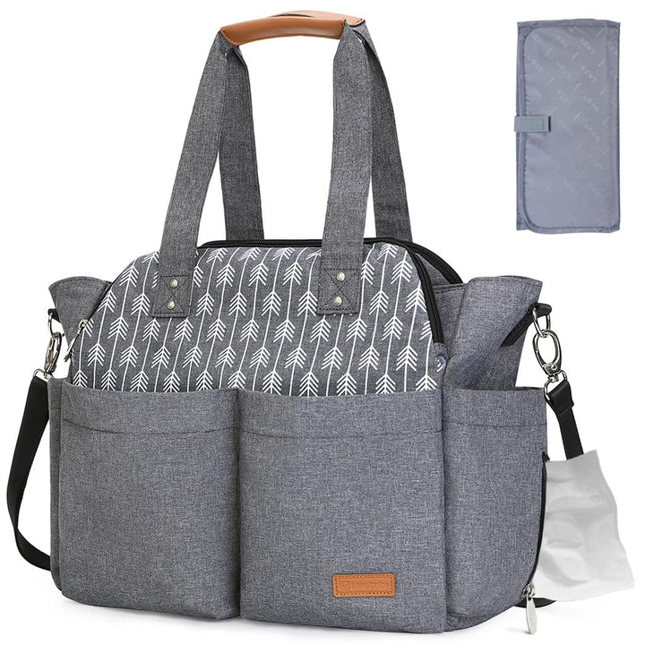 Diaper Bag Tote, Large Diaper Bags Waterproof,Large Mommy Bag for Hospital, Baby Bags for Mom Travel Diaper Tote Messenger Purse, Quilted Black
