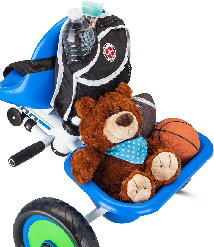 Easy Steer Bike for Toddler, Kids Tricycle with Removable Push Handle, Steel Trike Frame, Boys and Girls Ages 2-4 Year Old, Blue, 41" X 20" X 41"