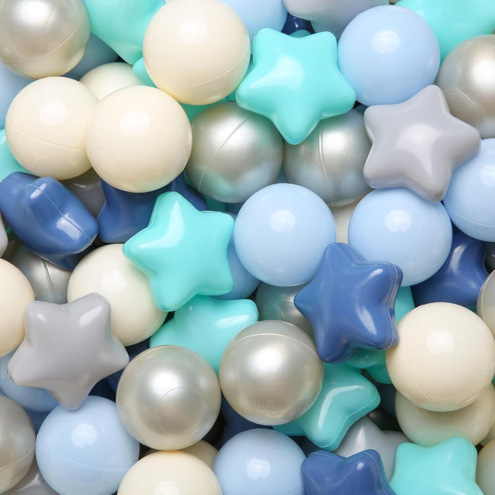 Star Ball Pit Balls 50 100 200 500 for Toddlers - Ball Pit Ball Shapes for Boys Girls Fun, Birthday Party, Christmas Decoration