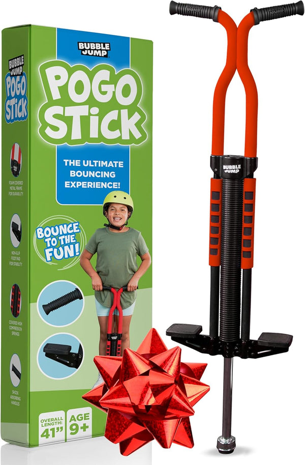 Pogo Stick for Kids Age 10 & up Red - for Boys, Girls, Teens & Adults 80 to 160 Lbs - Easy Grip Rubber Handle Master Jumper Pogo Sticks - High Jumping Kids Pogo Stick