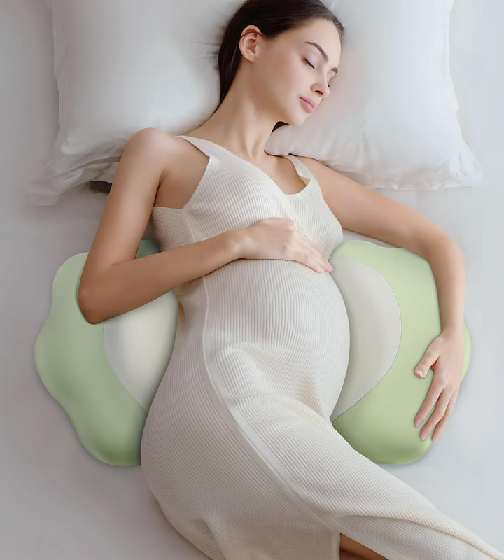 Pregnancy Pillow Cooling for Sleeping, Detachable and Adjustable Double-Sided Support Maternity Pillow Skin-Friendly for Pregnant Women Back, HIPS, Legs(30°Slope Design Verified by Expectant Mothers)