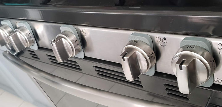 2025 Mom'S Choice Winner- Gas Stove Knob Locks - Gray Silicone Stove Knob Safety Covers for Toddlers, Pets - Child Proof Universal Size Knobs - Baby Proofing Protectors for Electric Stoves- 5Pcs