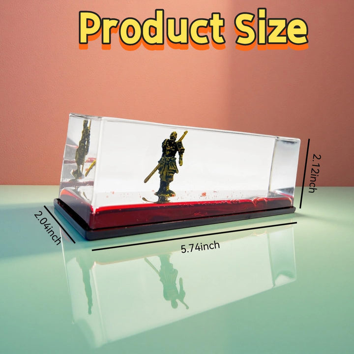 Unsinkable Black Myth Wukong Action Figure Fun Toys Enthusiasts Acrylic Paperweight for Car Desk Decorations Liquid Wave Cruise Ship Fluid Drift Bottle Boat in a Box Toys (Gold)