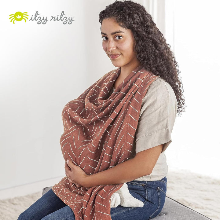 Breastfeeding Boss Multi-Use Cover – a Nursing Cover, Swaddle, Car Seat, Tummy Time Mat & Burp Cloth All in One – Made of Soft Muslin Fabric & Measures 47” X 47” (Mudcloth)