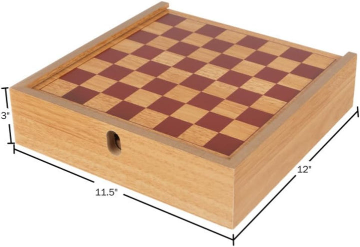7-In-1 Combo Game for 4 Players with Chess, Ludo, Chinese Checkers & More,11.5 X 12 X 3 Inches