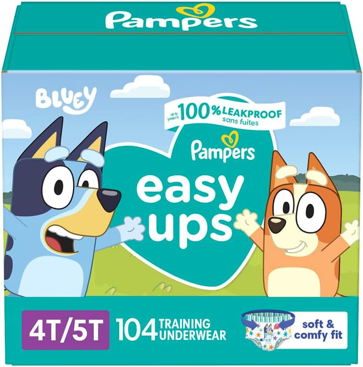 Training Pants - Easy Ups Boys & Girls Bluey - Size 3T-4T, 124 Count, Children'S Potty Underwear (Packaging May Vary)
