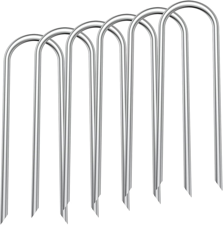 Trampoline Stakes U Shaped Anchors Heavy Duty Metal - Long Trampolines Ground Wind Stakes for Soccer Goals, Camping Tents, Garden Decoration