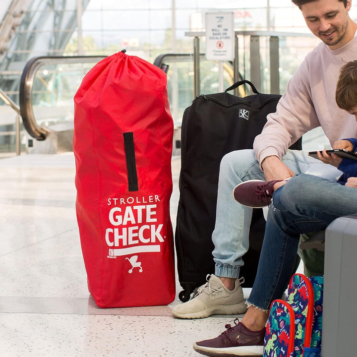 Gate Check Bag for Umbrella Strollers - Travel Bag for Airplane, Fits Most Single Umbrella Baby Strollers, Airport Accessories for Gate Check, Flying Essentials - Red