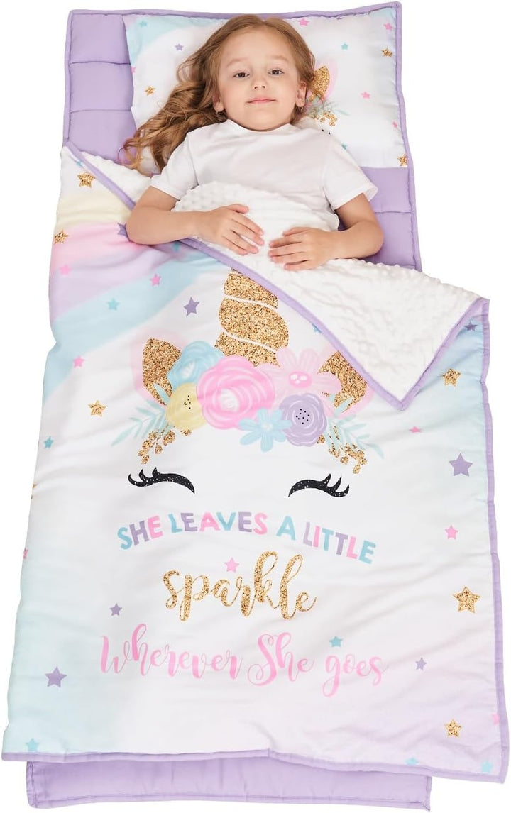 Extra Large Toddler Nap Mat by , Toddler Sleeping Bag with Removable Pillow, Measures 53 X 21 X 1.5 Inches, Sleeping Mat, Ideal for Daycare and Preschool Kindergarten