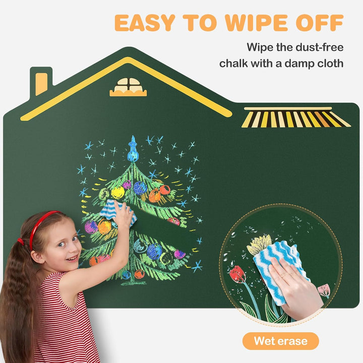 Magnetic Wall Decal for Kids, 35"X47" Self Adhesive Magnetics Chalkboard Wall, Magnetic Wallpaper Stickers Board with Wipe Cloth, Stickers Etc. for Kids Playroom, School, Home Decor.