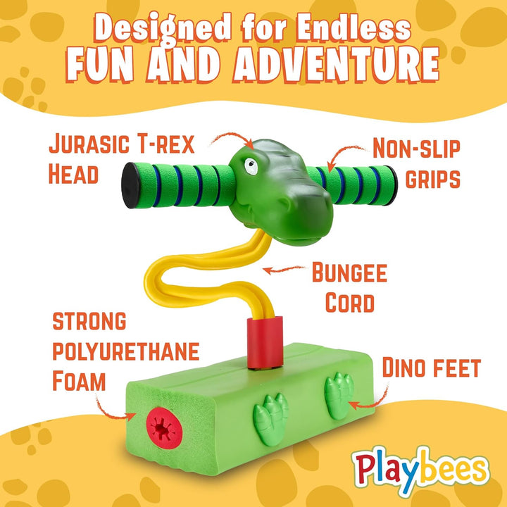 Foam Pogo Stick Dinosaur Jumper for Kids 3, 4, 5, 6, 7, Years Old Coolest Toys for 5 Year Old Boy Themed Bungee Pogo - inside & outside Fun for Boys & Girls