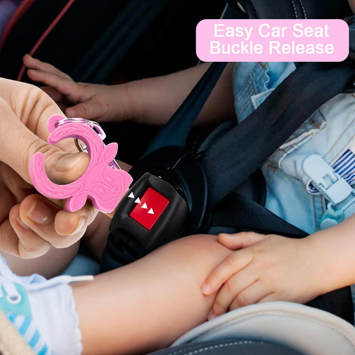 Silicone Buckle Release Tool, Unbuckle Assistant, Easy Buckle Release Aid for Parents and Caregivers to Unbuckle (Mint-Pink)